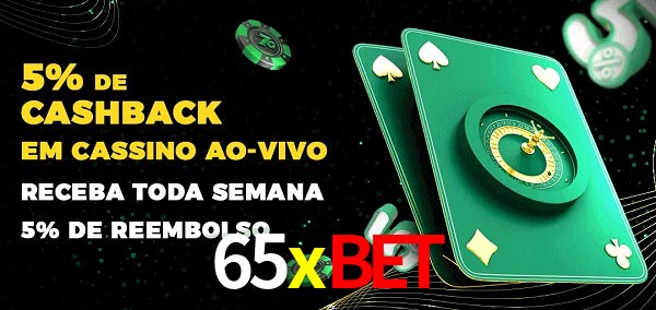 Promoções do cassino ao Vivo 65xbet